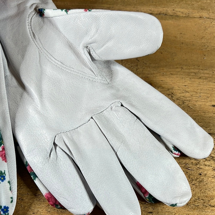 Rose Print Leather Gloves