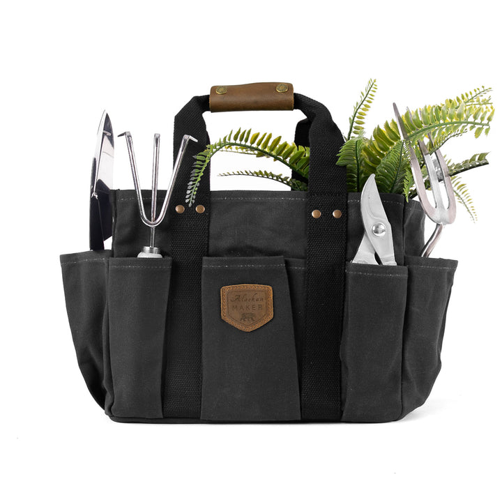 Waxed Gardening Tool & Accessories Bag - Dark Grey
