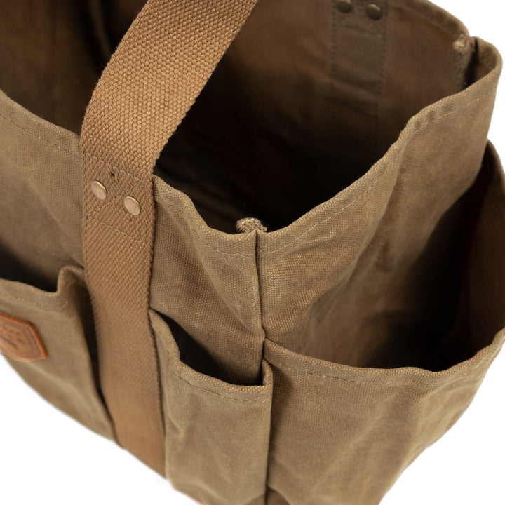 Waxed Gardening Tool & Accessories Bag - Light Brown