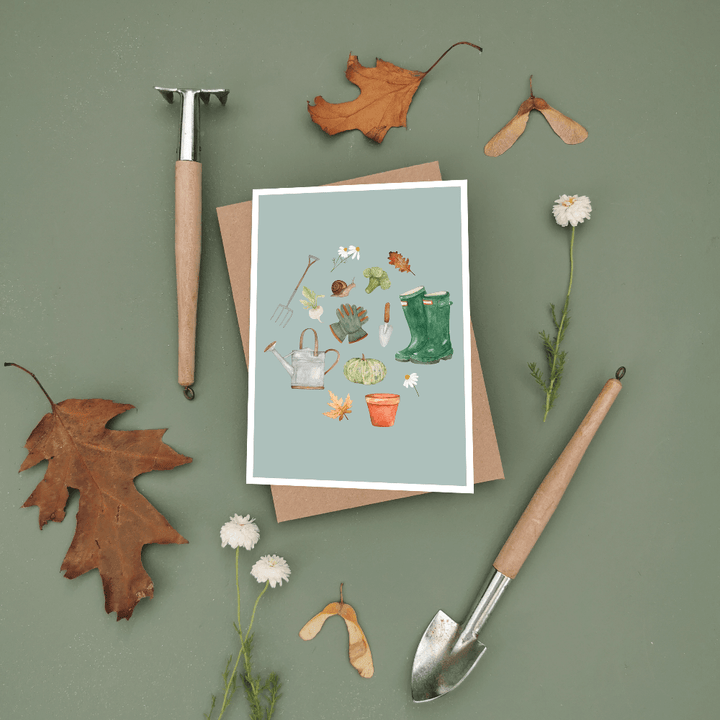 Autumn Gardener Greeting Card
